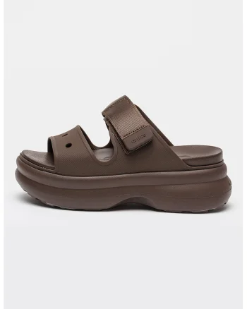 Sandale demi-wedge cu velcro Soho, Maro inchis