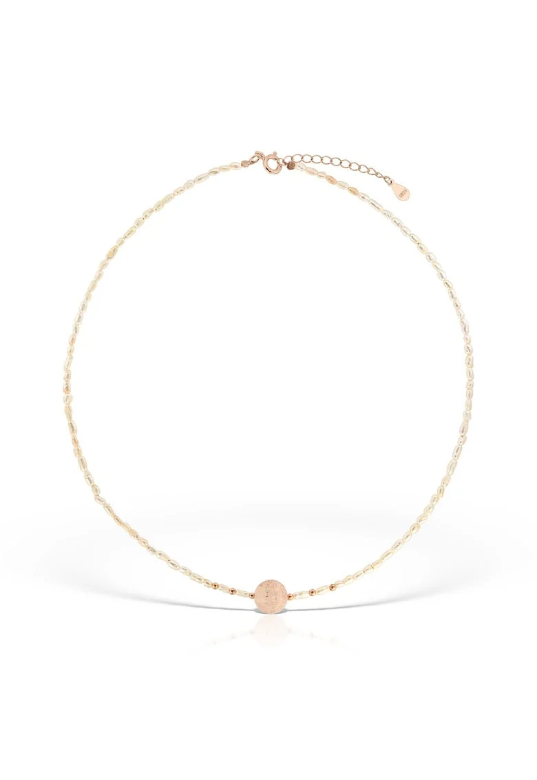Colier din argint si pietre semipretioase Solstice, Alb, Produsul este livrat in ambalaj personalizat.