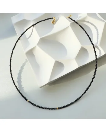 Colier din argint si pietre semipretioase Black Love, Negru, Produsul este livrat in ambalaj personalizat.