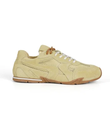 Pantofi sport din piele intoarsa si plasa Melly, Galben