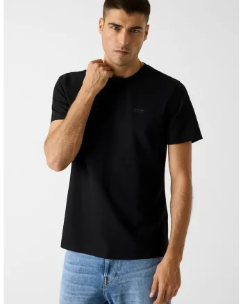 Tricou cambrat slim fit, Negru