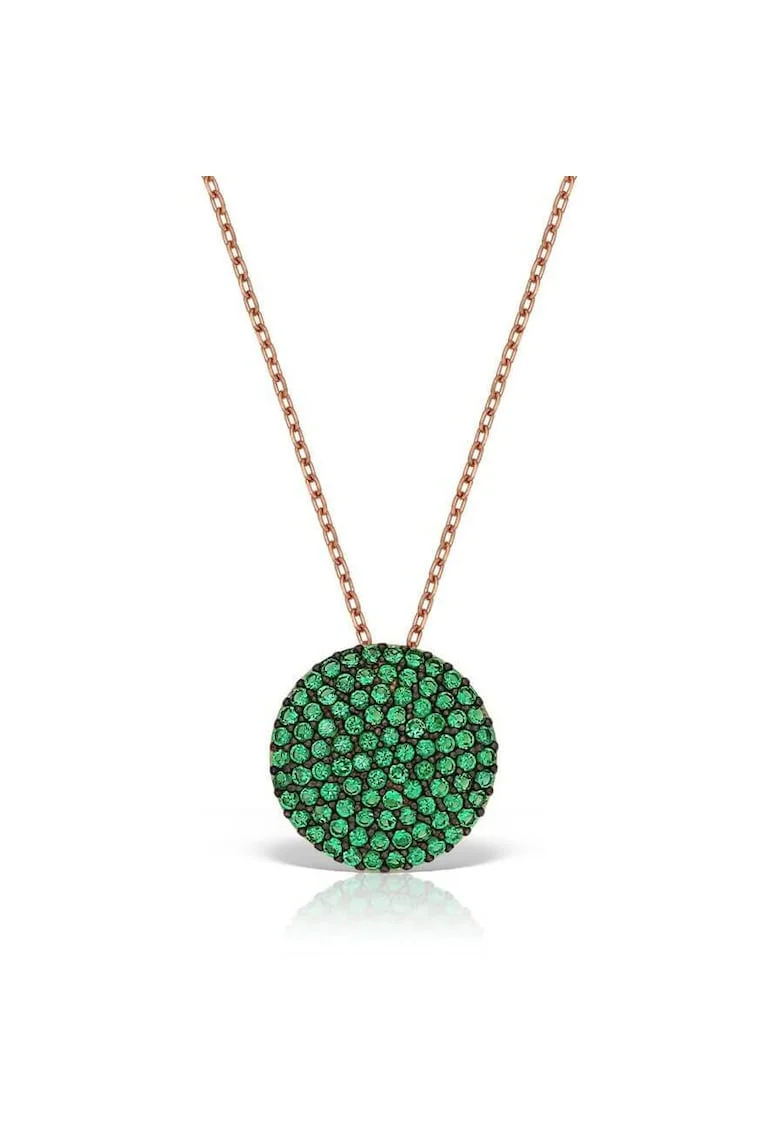 Colier din argint Olivia, Verde, Produsul este livrat in ambalaj personalizat.