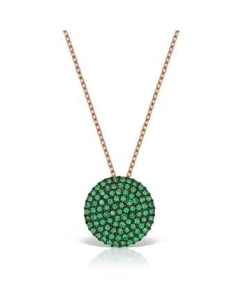 Colier din argint Olivia, Verde, Produsul este livrat in ambalaj personalizat.