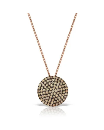 Colier din argint Gold Round, Auriu, Produsul este livrat in ambalaj personalizat.
