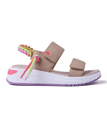 Sandale wedge cu velcro Tabuk, Bej