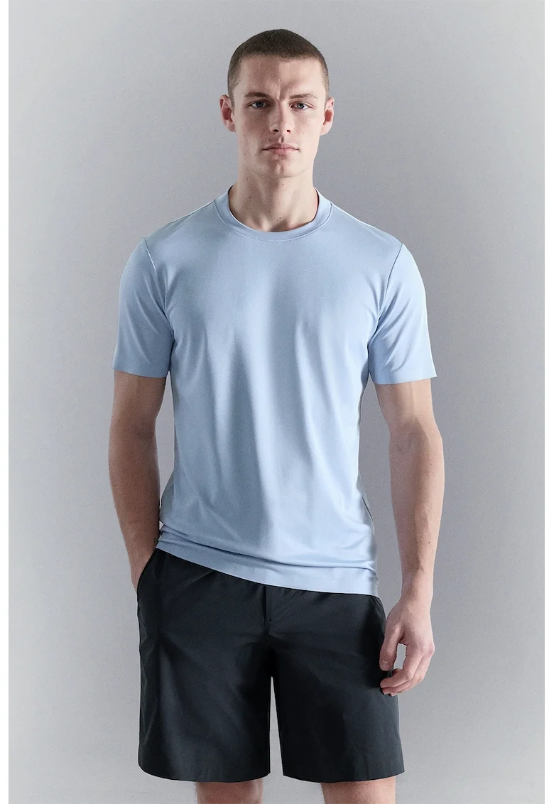 Tricou slim-fit cu material cu tehnologie de termoreglare,, Albastru glaciar