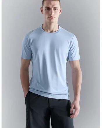 Tricou slim-fit cu material cu tehnologie de termoreglare,, Albastru glaciar
