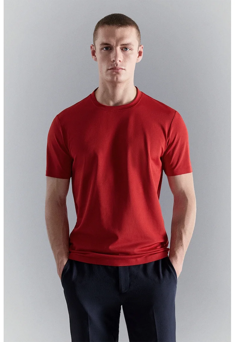 Tricou slim-fit cu material cu tehnologie de termoreglare,, Rosu
