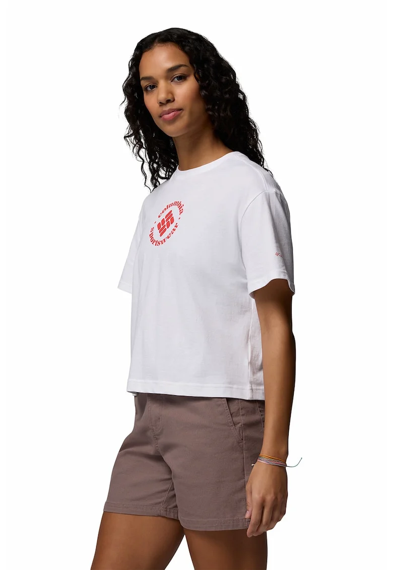 Tricou din bumbac organic Rolling Bend™, Rosu/Alb optic