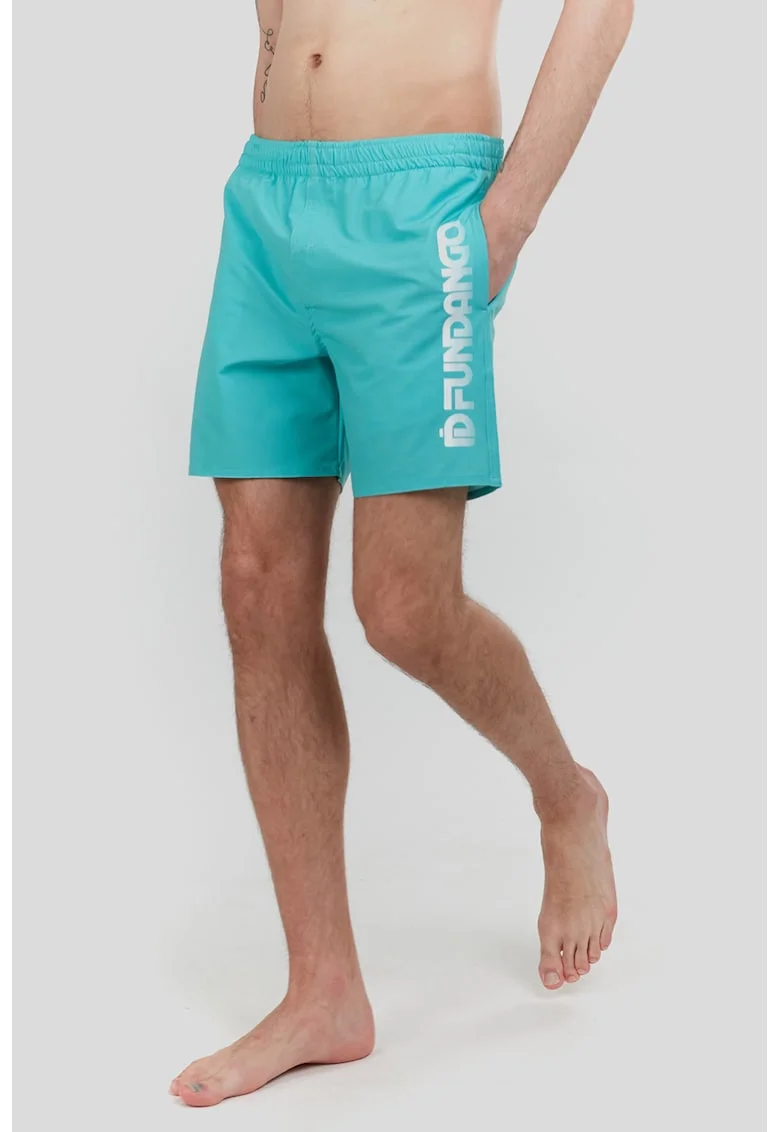 Pantaloni scurti de baie cu logo Bono, Alb optic/Albastru glaciar