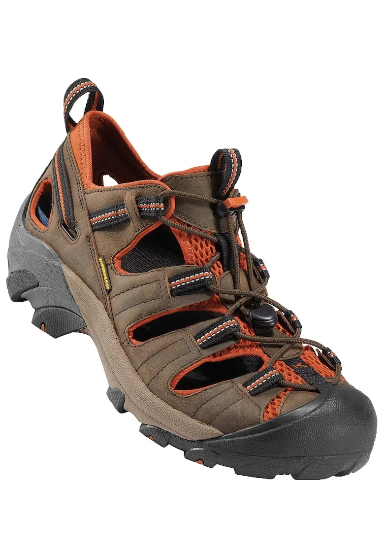 Sandale barbati,  C120300040407S85, Piele intoarsa, Maro/Negru