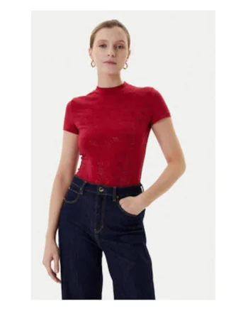 Tricou uni cu guler scurt