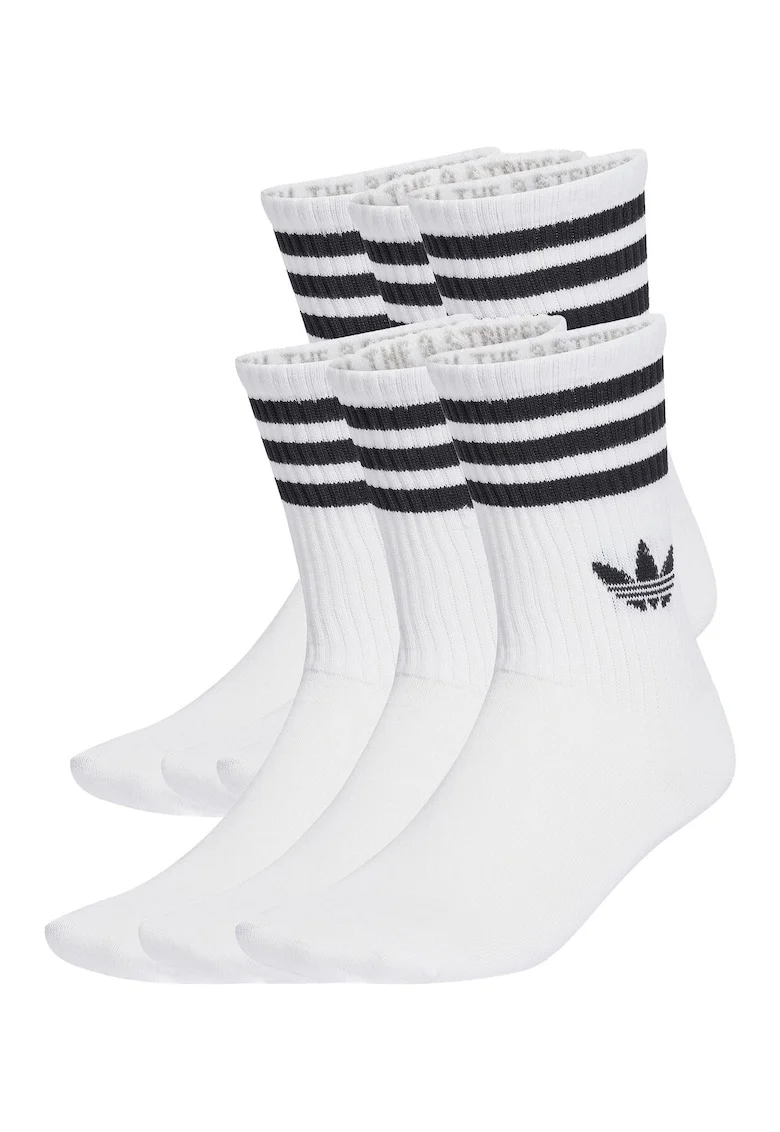 Set de sosete unisex cu logo - 6 perechi, Alb/Negru