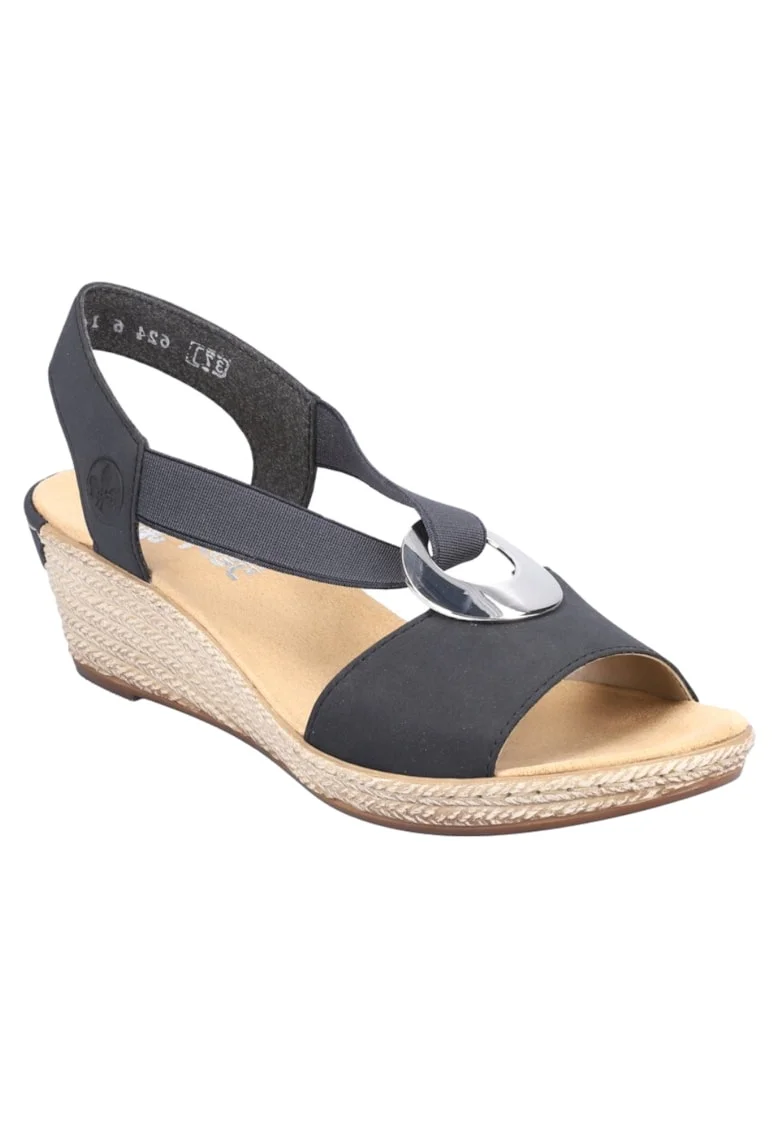 Sandale casual, dama,  ANTISTRESS, 624H6-14 bleumarin, piele ecologica, platforma, Bleumarin