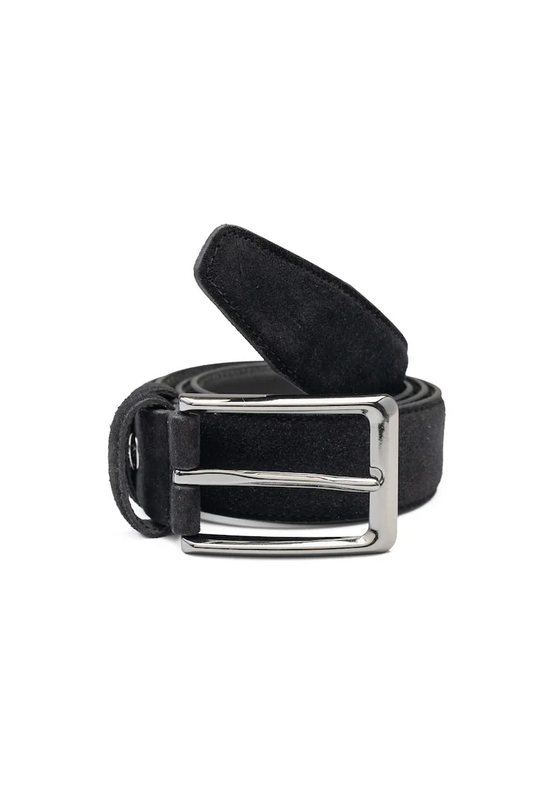 Curea din piele naturala Simple Line, Negru,
