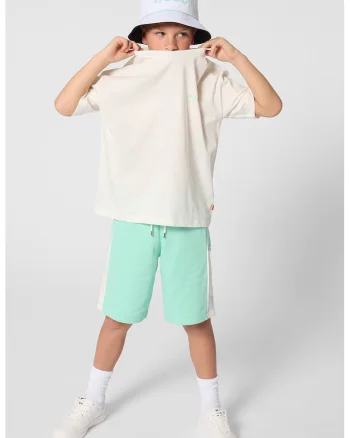 Tricou lejer cu imprimeu pe partea din spate, Turcoaz/Alb murdar