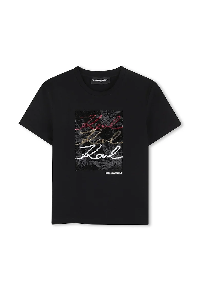 Tricou din amestec de bumbac cu model dublu, Rosu/Negru/Alb optic