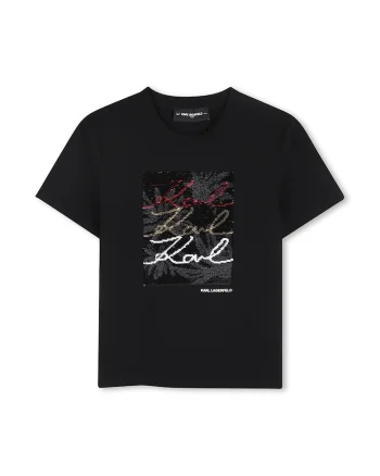 Tricou din amestec de bumbac cu model dublu, Rosu/Negru/Alb optic