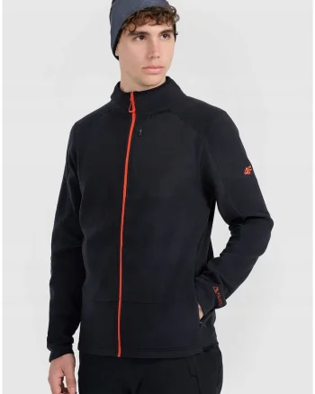 Hanorac barbati  Polartec, guler inalt, negru, polar,