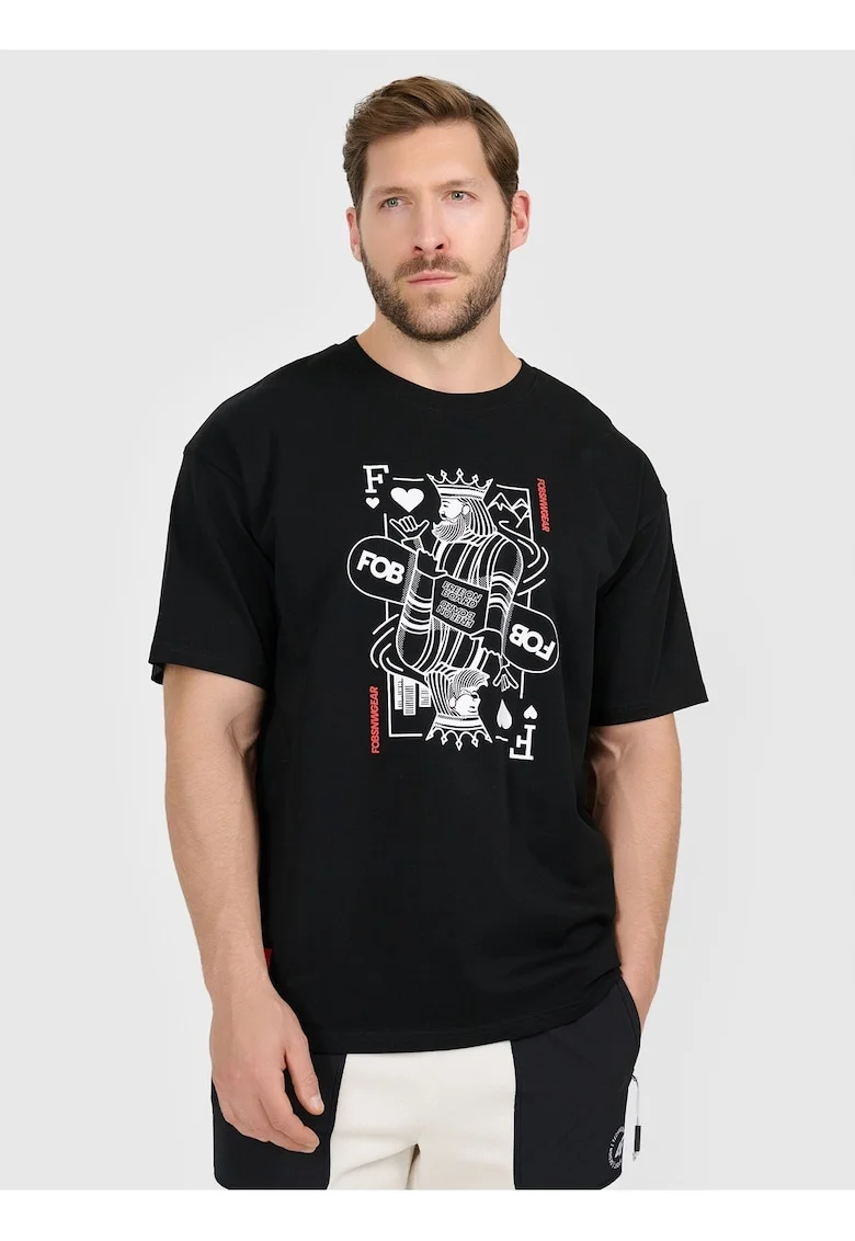 Tricou barbatesc  bumbac superior, negrudwqf, Negru
