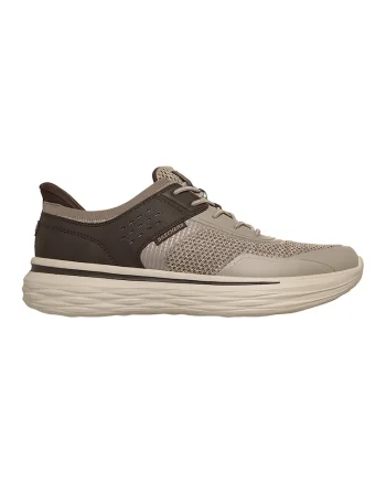 Pantofi sport cu insertii din piele ecologica Nevarro, Maro inchis/Maro taupe deschis