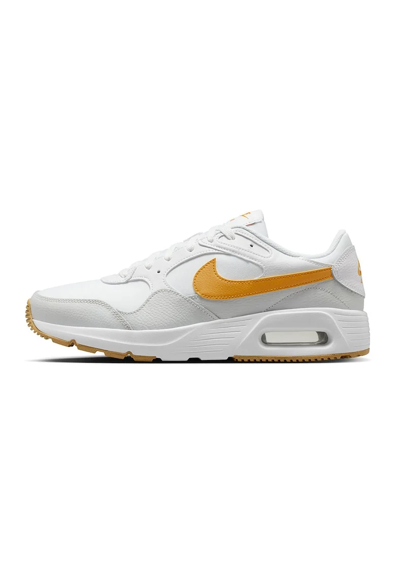 Pantofi sport Air Max cu insertii din piele, Alb/Gri deschis/Portocaliu