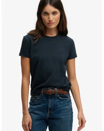 Tricou din bumbac cu decolteu la baza gatului, Albastru ultramarin