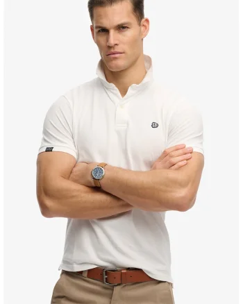 Tricou regular fit cu guler polo, Alb