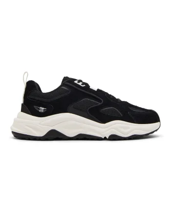 Pantofi sport Serpent-H din piele intoarsa cu garnituri din plasa, Negru stins