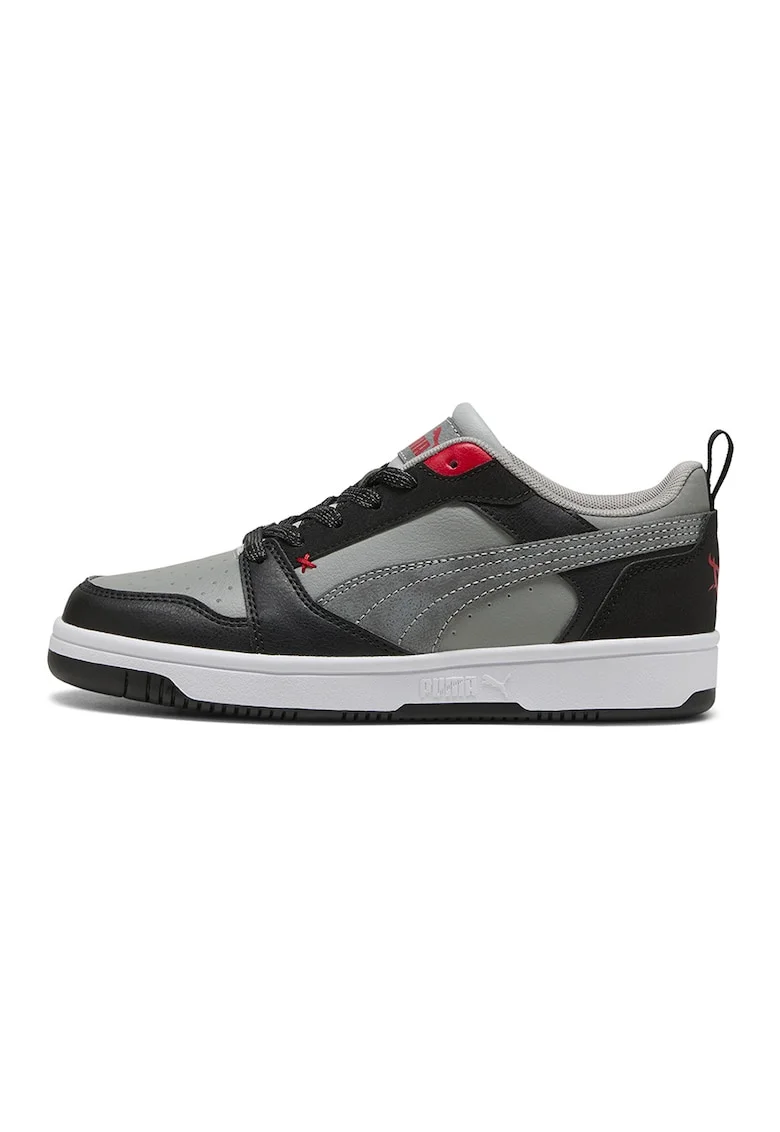 Pantofi sport Rebound V6 de piele ecologica, Negru/Gri inchis