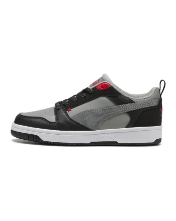 Pantofi sport Rebound V6 de piele ecologica, Negru/Gri inchis