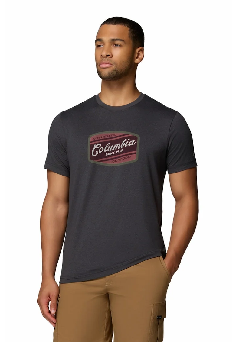 Tricou cu logo Parsons Point™, Visiniu/Gri antracit