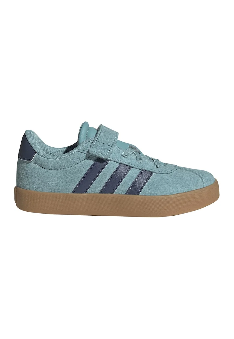 Pantofi sport VL Court 3.0 de piele intoarsa cu velcro, Albastru aquamarin/Bleumarin