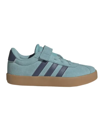 Pantofi sport VL Court 3.0 de piele intoarsa cu velcro, Albastru aquamarin/Bleumarin