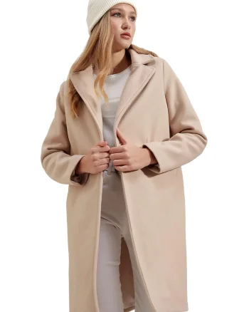 Palton dama BigDart Bej Natural, Bej Natural