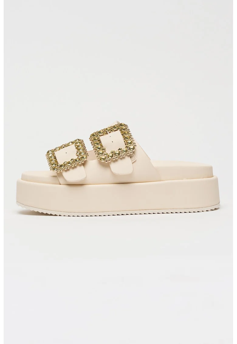 Papuci flatform Noa Ari Glam, Crem