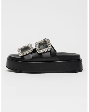 Papuci flatform Noa Ari Glam, Negru