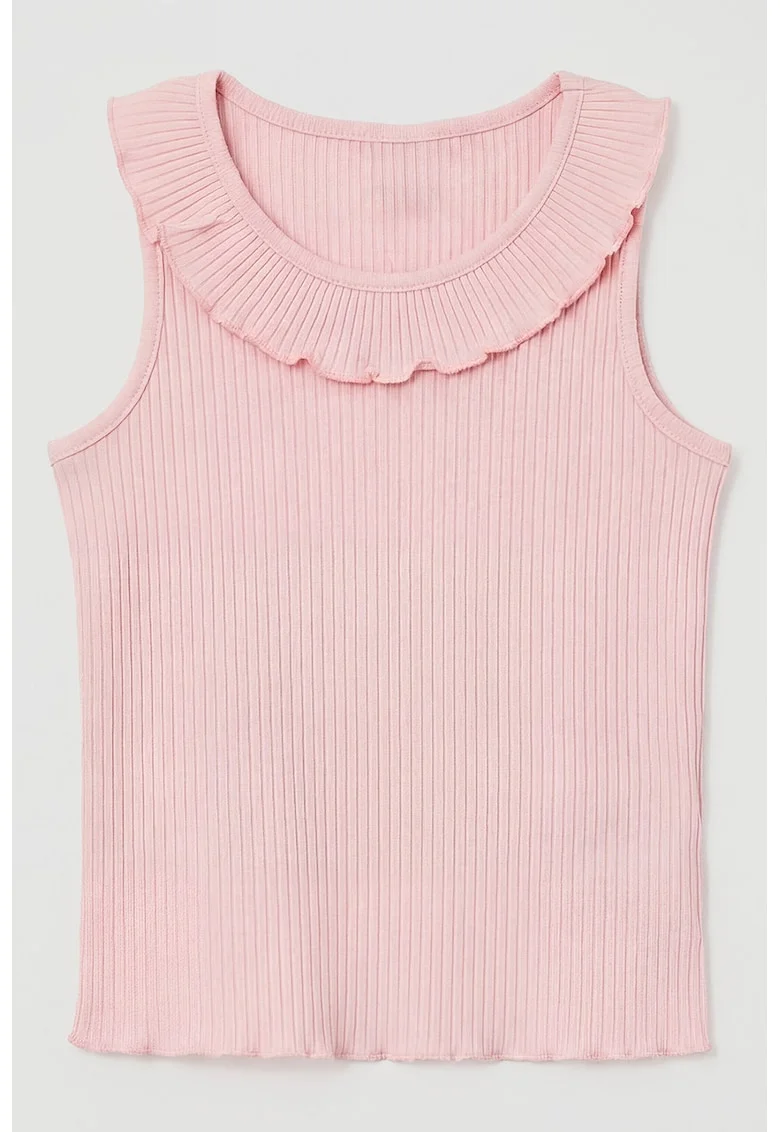 Top striat cu model uni, Roz