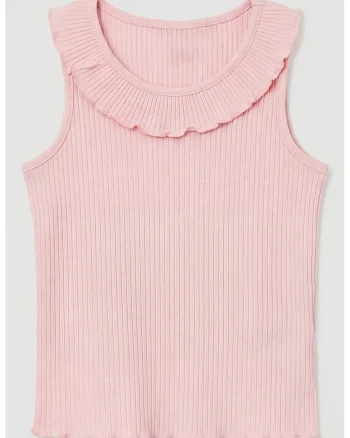 Top striat cu model uni, Roz