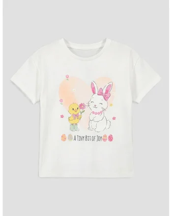 Tricou cu imprimeu Paste, Alb/Roz