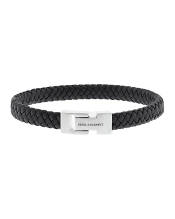 Bratara de piele impletita, Negru