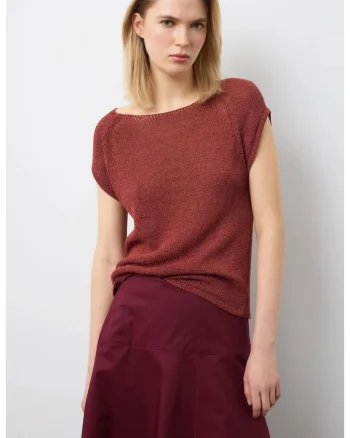 Pulover cu maneci scurte raglan, Portocaliu