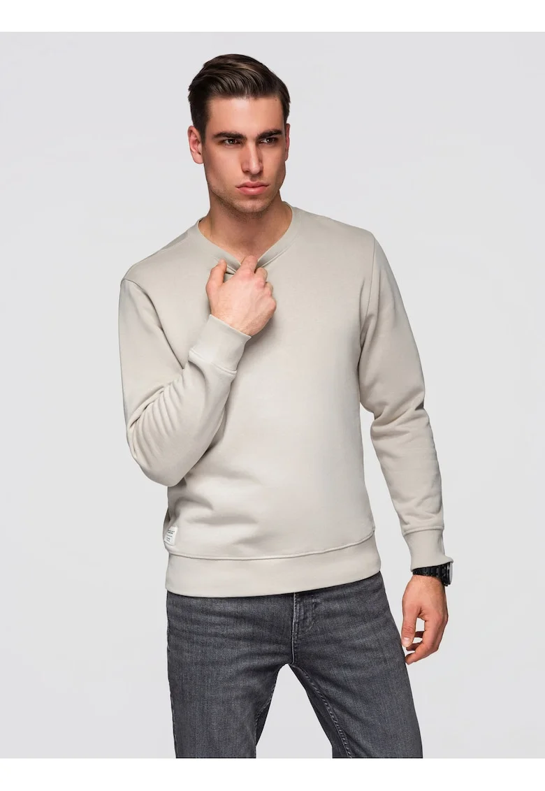 Bluza BASIC uni  OM-SSBN-0271, Gri deschis