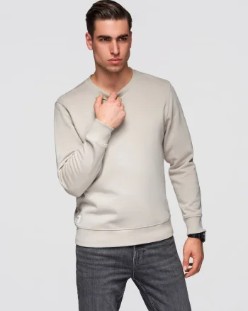 Bluza BASIC uni  OM-SSBN-0271, Gri deschis