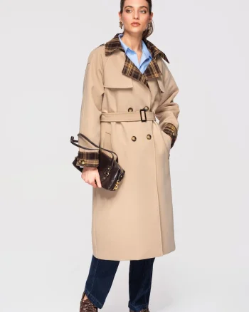 Palton midi trench  OW-COLC-0113, Bej