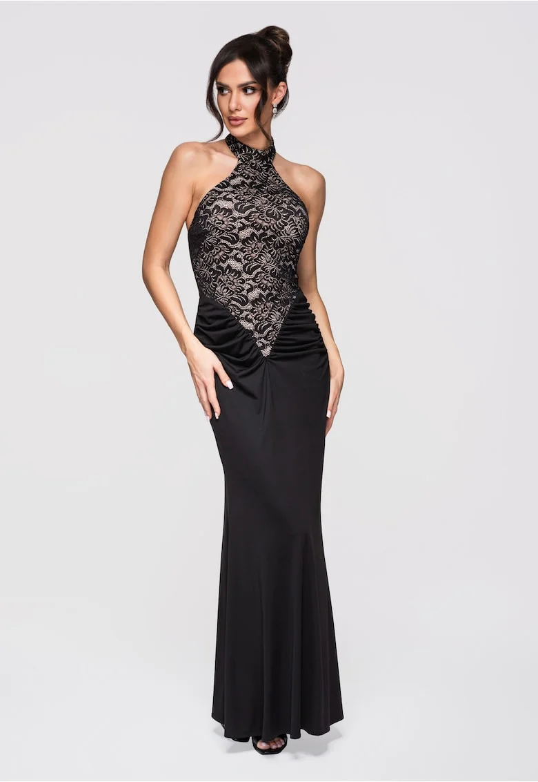 Rochie de seara maxi  LA-OM-DLR295, Negru