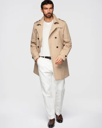 Trench elegant croiala slim  OM-COLC-0146, Bej