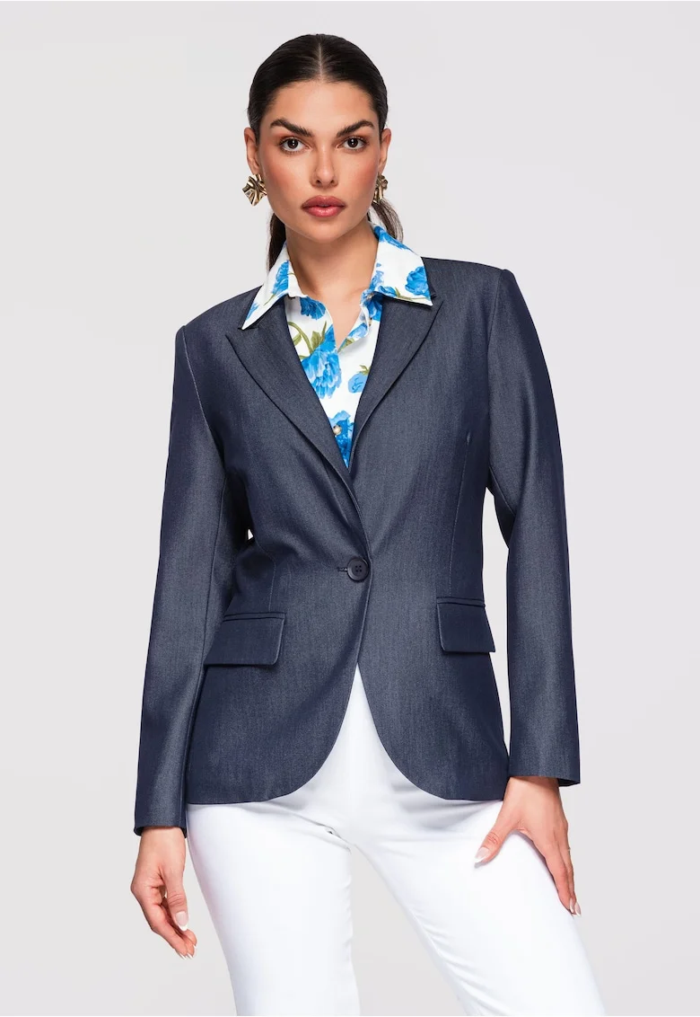 Sacou clasic  OW-BLZB-0114, Albastru inchis