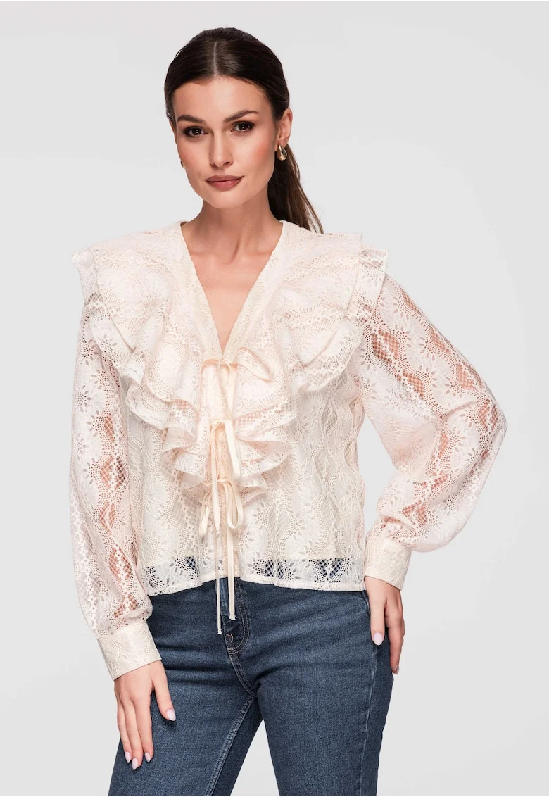 Bluza cu dantela  OW-TS-E0027, Bej