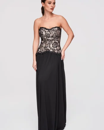 Rochie de seara maxi  LA-OM-DLR306, Negru